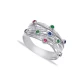 Lines Round Cut Mix Cluster 925 Sterling Silver Ring Lines Round Cut Mix Cluster 925 Sterling Silver Ring