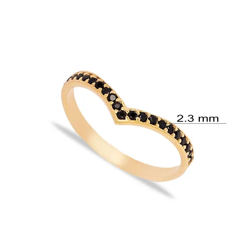 Elegant Design Round Shape Black Zircon Stone Woman Cluster Ring 925 Sterling Silver Jewelry