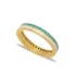 White Enamel Turquoise Band 925 Sterling Silver Ring