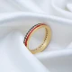 Red Enamel Black CZ Band 925 Sterling Silver Ring