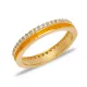 Mustard Yellow Color Enamel Clear CZ Band Silver Ring Mustard Yellow Color Enamel Clear CZ Band Silver Ring