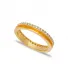 Mustard Yellow Color Enamel Clear CZ Band Silver Ring