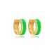 Bright Green Color Enamel Shiny CZ 925 Silver Earrings Bright Green Color Enamel Shiny CZ 925 Silver Earrings