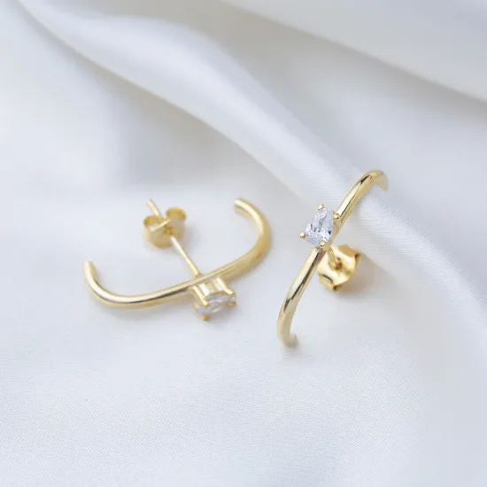 Pear Cut Zircon Push Back Stud Earrings