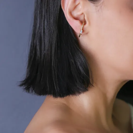 Pear Cut Zircon Push Back Stud Earrings
