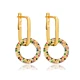 Multi Colour Hollow Dangle 925 Sterling Silver Earrings | 925 Sterling Silver Wholesale | Sade Silver Multi Colour Hollow Dangle 925 Sterling Silver Earrings - Sade 925 Silver Jewelry