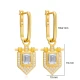 Elagant Square Shape CZ Dangle Sterling Silver Earrings - Sade 925 Silver Jewelry