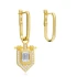 Shiny CZ Single Dangle 925 Sterling Silver Earrings