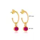 Round Design Ruby Stone Stud Earrings Round Design Ruby Stone Stud Earrings
