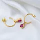 Round Design Ruby Stone Stud Earrings Round Design Ruby Stone Stud Earrings