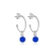 Round Sapphire 925 Sterling Silver Earrings | 925 Sterling Silver Wholesale | Sade Silver Round Sapphire 925 Sterling Silver Earrings - Sade 925 Silver Jewelry
