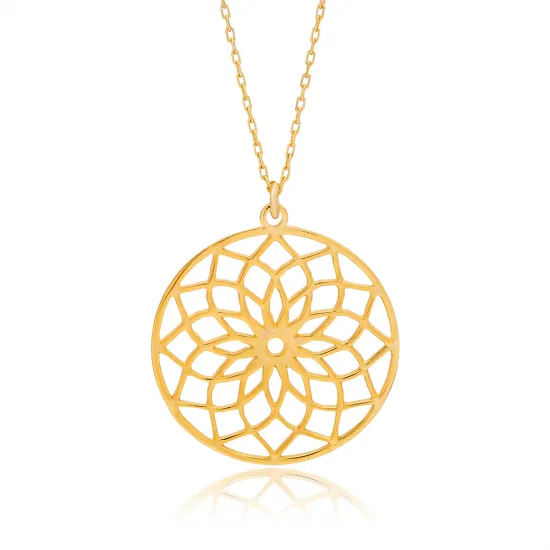 Plain Flower Traditional 925 Sterling Silver Necklace Plain Flower Traditional 925 Sterling Silver Necklace