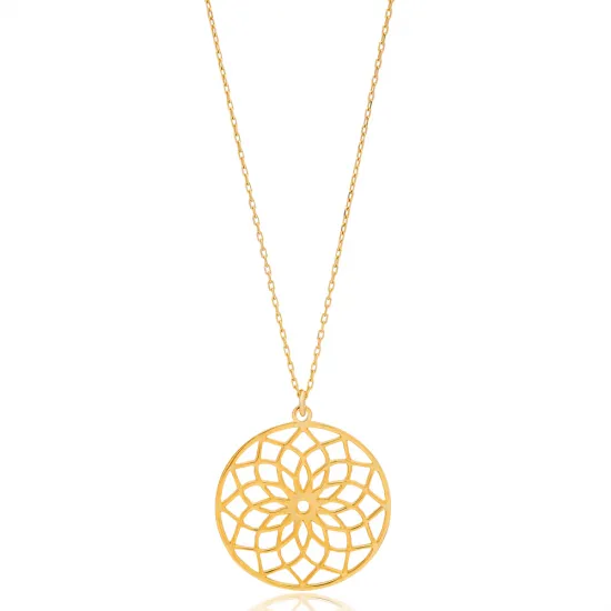 Plain Flower Traditional 925 Sterling Silver Necklace Plain Flower Traditional 925 Sterling Silver Necklace