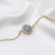 New Round Shape Aquamarine 925 Sterling Silver Bracelet New Round Shape Aquamarine 925 Sterling Silver Bracelet