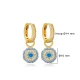 Round Shape Aquamarine With CZ Dangle Silver Earrings | 925 Sterling Silver Wholesale | Sade Silver Round Shape Aquamarine With CZ Dangle Silver Earrings - Sade 925 Silver Jewelry