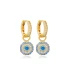 hilde-Round Shape Aquamarine With CZ Dangle Silver Earrings