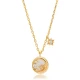 Mother Of Pearl Moon With Hanging Star Silver Necklace