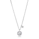 Mother Of Pearl Moon With Hanging Star Silver Necklace