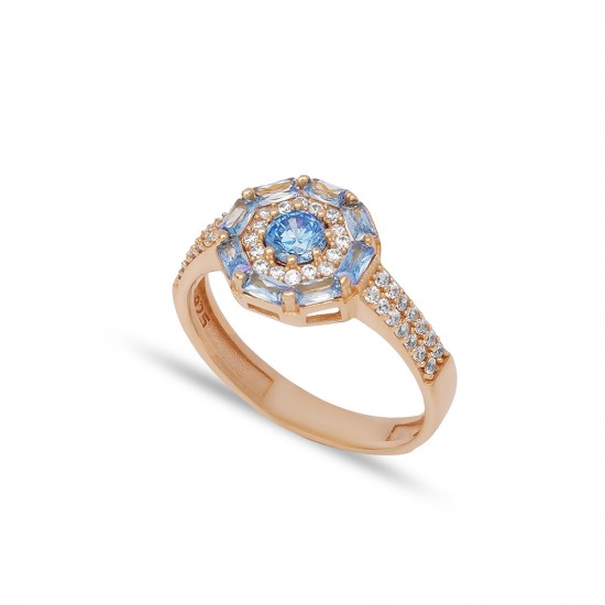 Aquamarine Stone Cluster Ring Turkish Handmade Wholesale 925 Sterling Silver Jewelry Aquamarine Stone Cluster Ring Turkish Handmade Wholesale 925 Sterling Silver Jewelry