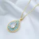 Pear Cut Zircon Stone with Turquoise Stone Pear Shape Charm Necklace 925 Sterling Silver Jewelry Pear Cut Zircon Stone with Turquoise Stone Pear Shape Charm Necklace 925 Sterling Silver Jewelry