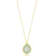 Pear Cut Zircon Stone with Turquoise Stone Pear Shape Charm Necklace 925 Sterling Silver Jewelry Pear Cut Zircon Stone with Turquoise Stone Pear Shape Charm Necklace 925 Sterling Silver Jewelry