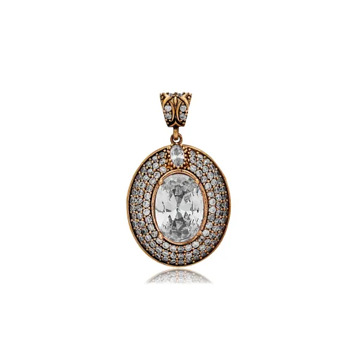 Oval Shape CZ 925 Sterling Silver Pendant