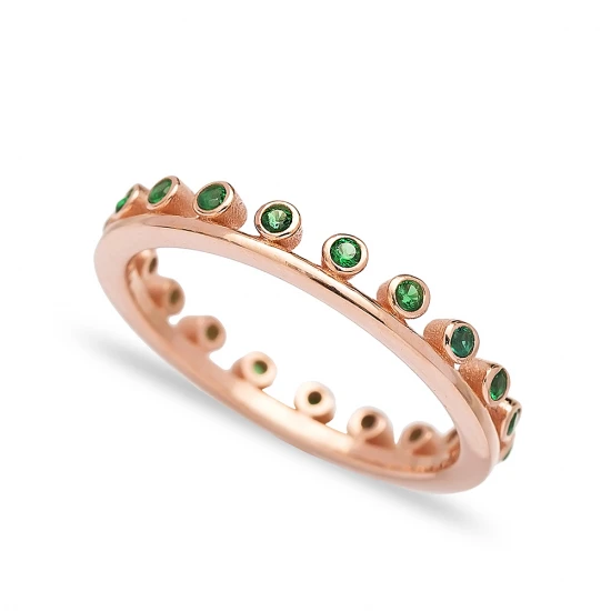 Thin Emerald Band 925 Sterling Silver Ring Thin Emerald Band 925 Sterling Silver Ring