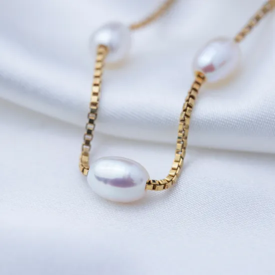 Oval Shape Pearl Design Box Chain Charm Necklace Woman Pendant Turkish Handmade 925 Sterling Silver Jewelry Oval Shape Pearl Design Box Chain Charm Necklace Woman Pendant Turkish Handmade 925 Sterling Silver Jewelry
