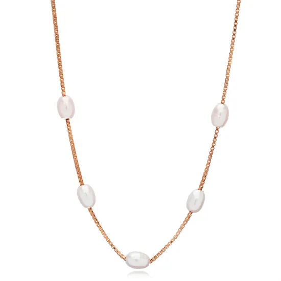 Oval Shape Pearl Design Box Chain Charm Necklace Woman Pendant Turkish Handmade 925 Sterling Silver Jewelry Oval Shape Pearl Design Box Chain Charm Necklace Woman Pendant Turkish Handmade 925 Sterling Silver Jewelry