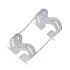 Clear CZ Double Chain 925 Sterling Silver Ring
