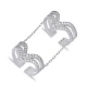 Clear CZ Double Chain 925 Sterling Silver Ring Clear CZ Double Chain 925 Sterling Silver Ring