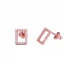 Rectangle Geometric Shape CZ Sterling Silver Earrings
