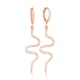 Snake CZ Pair 925 Sterling Silver Earrings - Sade 925 Silver Jewelry