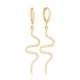 Snake CZ Pair 925 Sterling Silver Earrings - Sade 925 Silver Jewelry