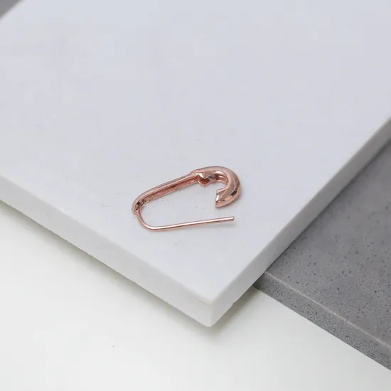 Safety Pin Single 925 Sterling Silver Earrings Safety Pin Single 925 Sterling Silver Earrings