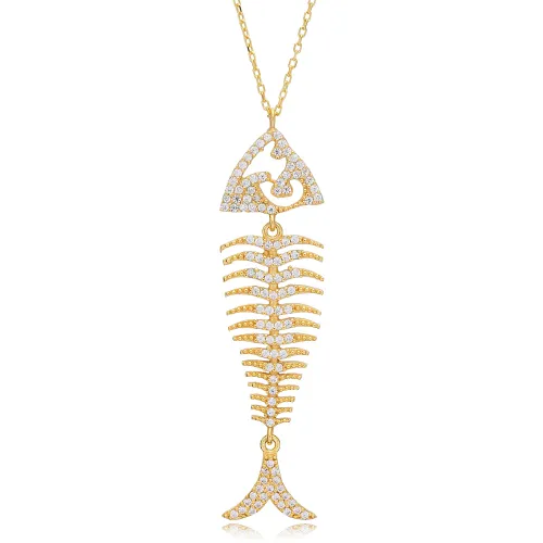 Fishbone Minimal 925 Sterling Silver Pendant Fishbone Minimal 925 Sterling Silver Pendant