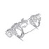 Double Chain CZ Two Fingers 925 Sterling Silver Ring