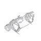 Double Chain CZ Two Fingers 925 Sterling Silver Ring