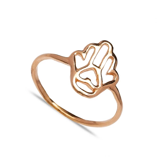Handcrafted Plain Hamsa 925 Sterling Silver Ring - Sade 925 Silver Jewelry