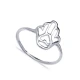 Handcrafted Plain Hamsa 925 Sterling Silver Ring - Sade 925 Silver Jewelry