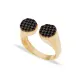 Little Finger Two Round Black CZ Adjustable Silver Ring Little Finger Two Round Black CZ Adjustable Silver Ring