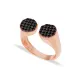 Little Finger Two Round Black CZ Adjustable Silver Ring Little Finger Two Round Black CZ Adjustable Silver Ring