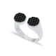 Little Finger Two Round Black CZ Adjustable Silver Ring Little Finger Two Round Black CZ Adjustable Silver Ring