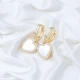 Mother Of Pearl Heart CZ Dangle 925 Silver Earrings Mother Of Pearl Heart CZ Dangle 925 Silver Earrings