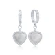 Mother Of Pearl Heart CZ Dangle 925 Silver Earrings Mother Of Pearl Heart CZ Dangle 925 Silver Earrings