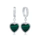 Malachite Heart CZ Dangle 925 Sterling Silver Earrings Malachite Heart CZ Dangle 925 Sterling Silver Earrings