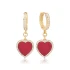 Red Heart CZ Dangle 925 Sterling Silver Earrings