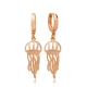 Plain Jellyfish Animal Dangle Sterling Silver Earrings