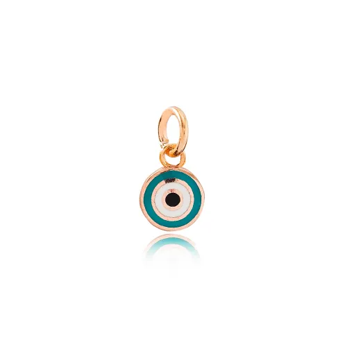 Round Shape Evil Eye Enamel 925 Sterling Silver Pendant