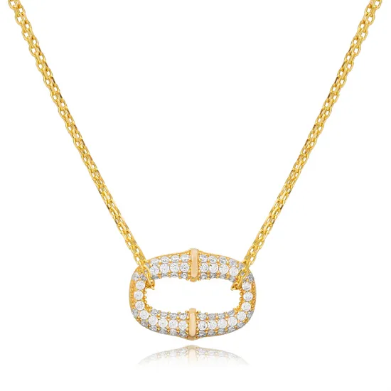 Oval Shape CZ 925 Sterling Silver Necklace